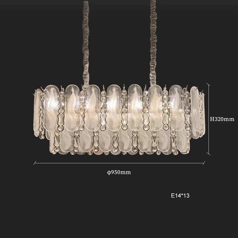 Lustre en Verre Blanc A Suspendre pour Salle a Manger