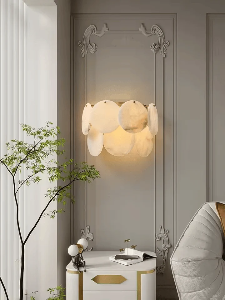 Grand Lustre Long Marbre Blanc pour Salle À Manger