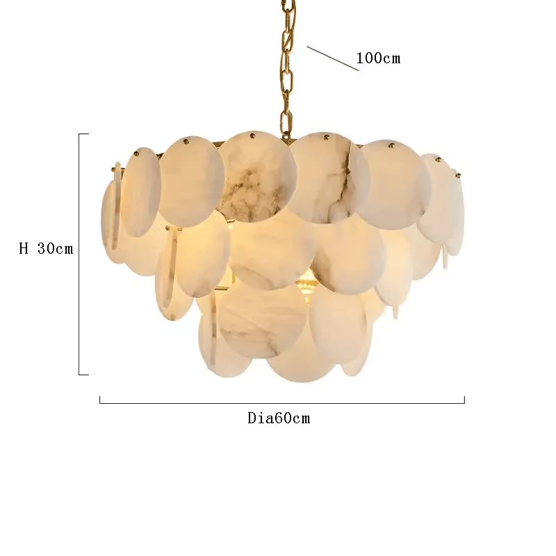 Grand Lustre Long Marbre Blanc pour Salle À Manger