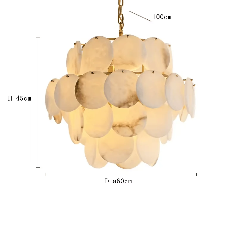 Grand Lustre Long Marbre Blanc pour Salle À Manger