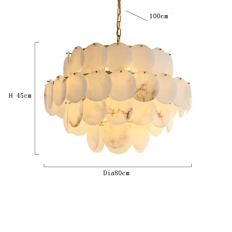 Grand Lustre Long Marbre Blanc pour Salle À Manger