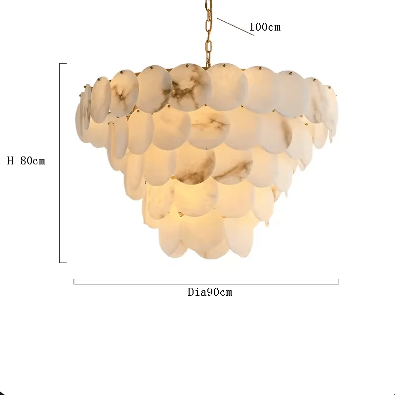 Grand Lustre Long Marbre Blanc pour Salle À Manger