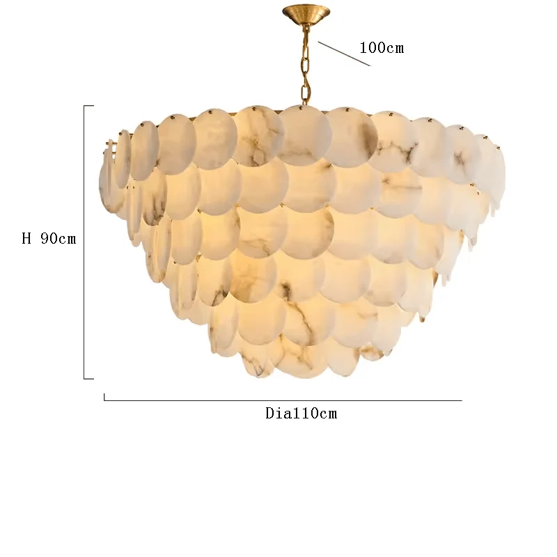 Grand Lustre Long Marbre Blanc pour Salle À Manger