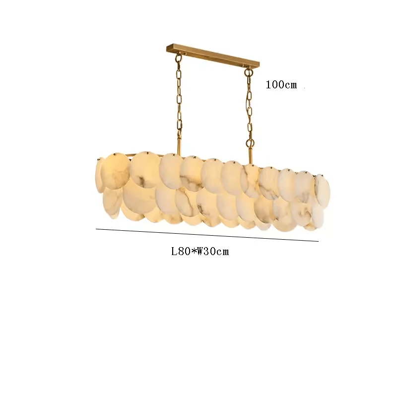 Grand Lustre Long Marbre Blanc pour Salle À Manger