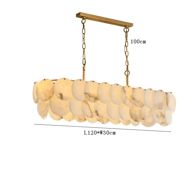 Grand Lustre Long Marbre Blanc pour Salle À Manger