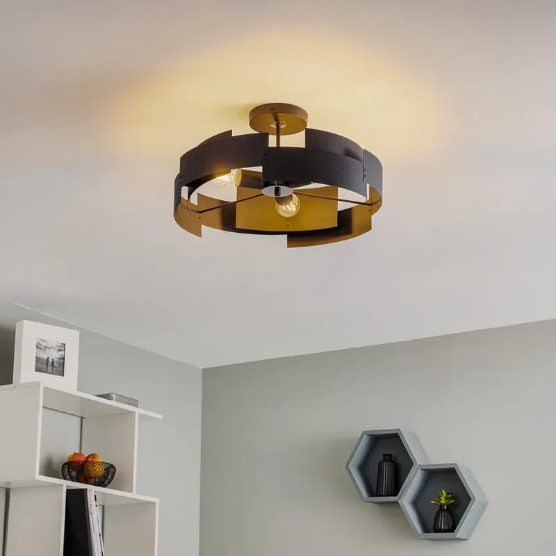 Plafonnier pour Salon Noir - Style Industriel