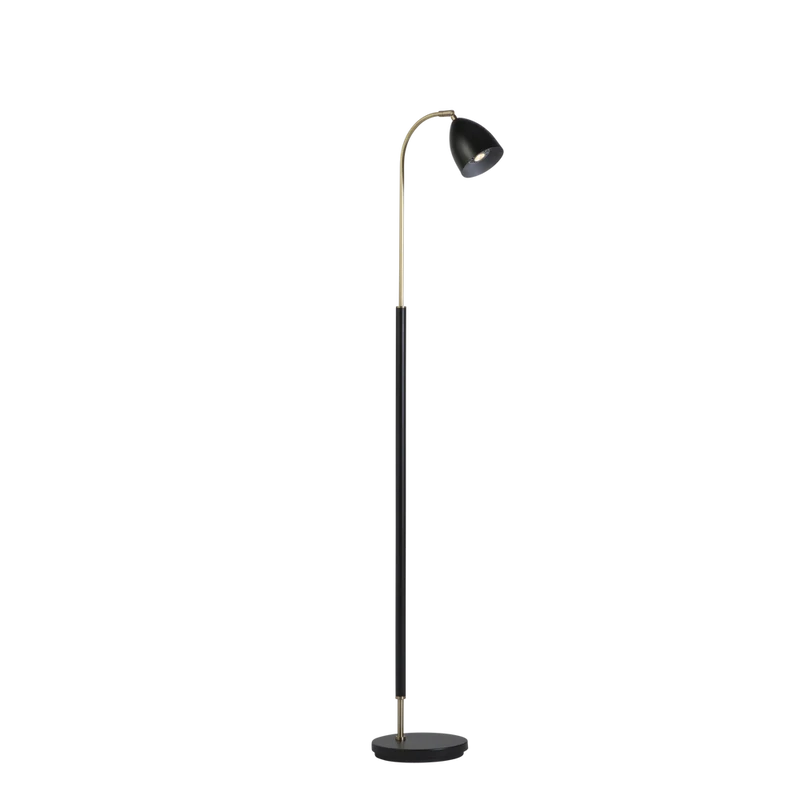 Golvlampa Deluxe svart/mässing