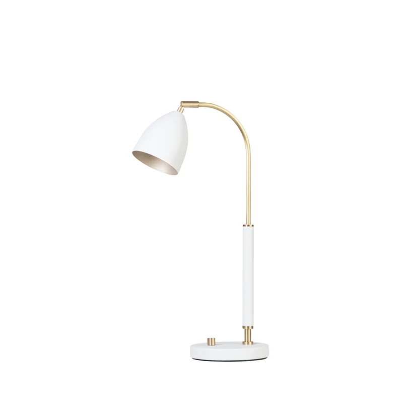 Bordslampa Deluxe vit/mässing