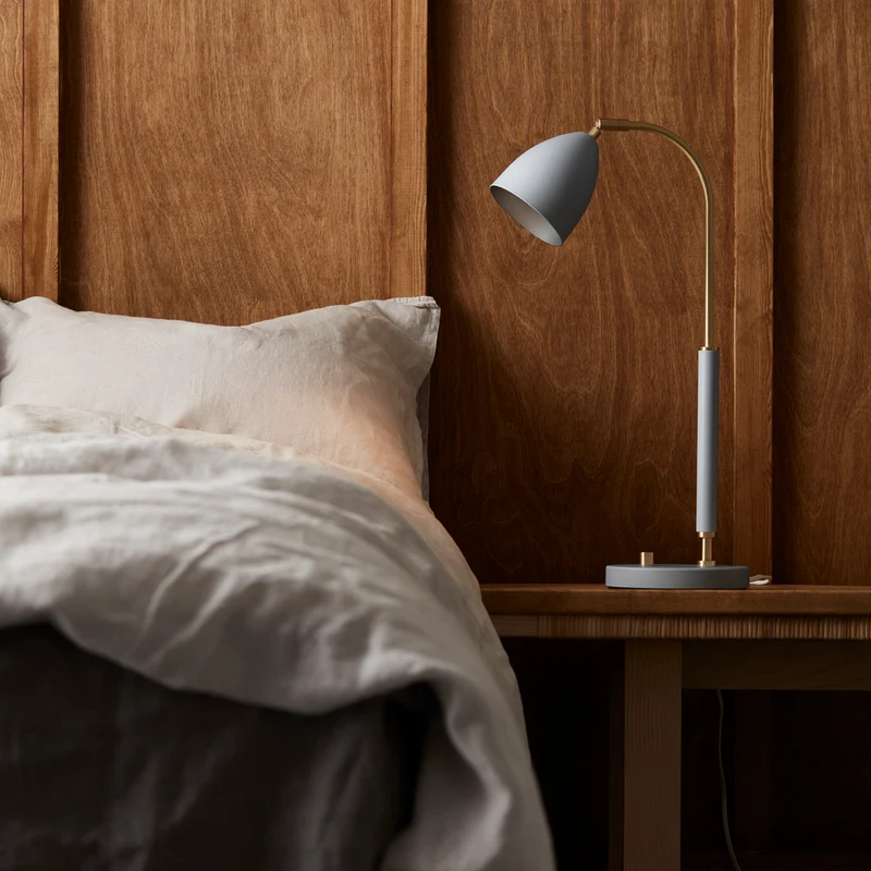 Bordslampa Deluxe varmgrå/mässing