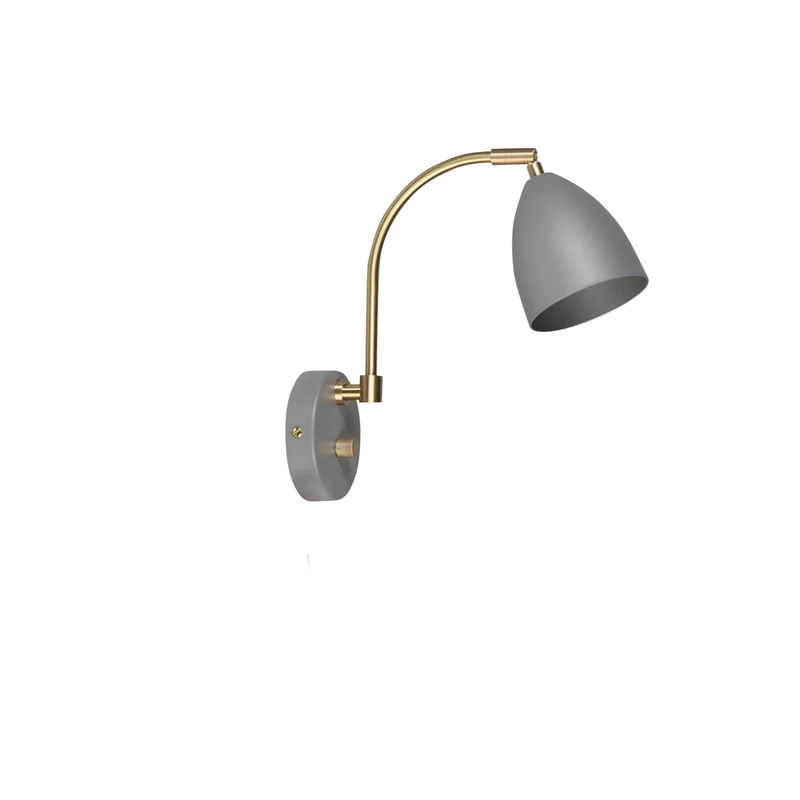 Vägglampa Deluxe varmgrå/mässing