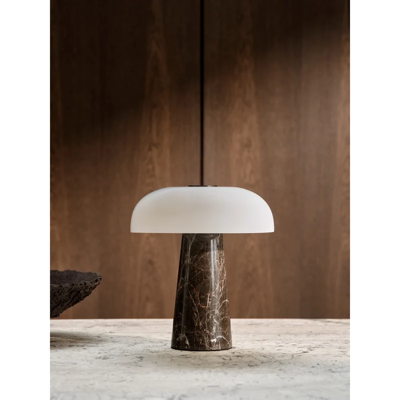 GLOSSY GRÅ BRUN MINI PORTABLE LAMPE