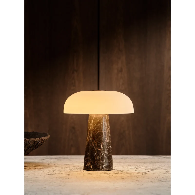 GLOSSY GRÅ BRUN MINI PORTABLE LAMPE