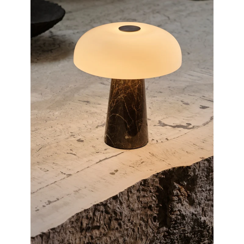 GLOSSY GRÅ BRUN MINI PORTABLE LAMPE