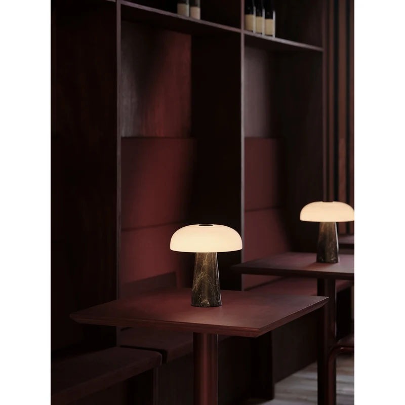 GLOSSY GRÅ BRUN MINI PORTABLE LAMPE