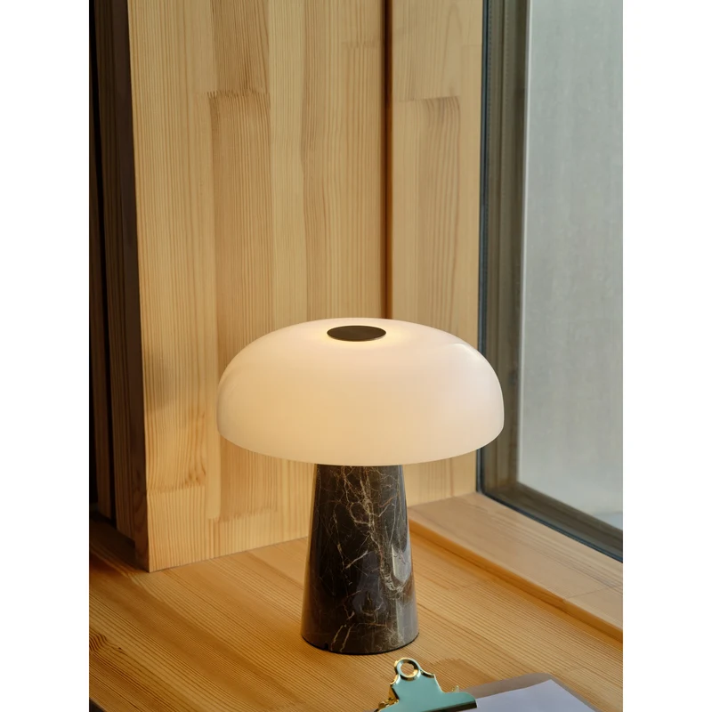 GLOSSY GRÅ BRUN MINI PORTABLE LAMPE