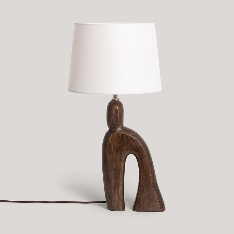 Lampe de table en bois de manguier