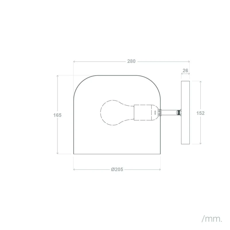 Lampe murale en Métal Noir Mat