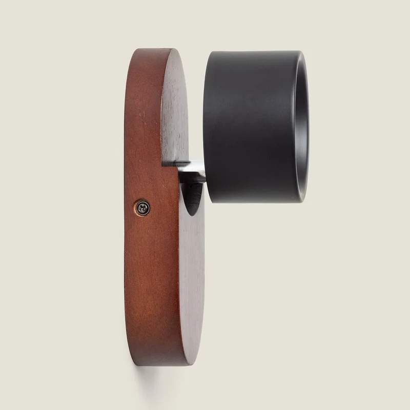 Petit luminaire mural en bois noyer