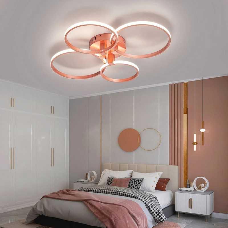 Lampe Plafond Moderne Cuivre Rose Dimmable