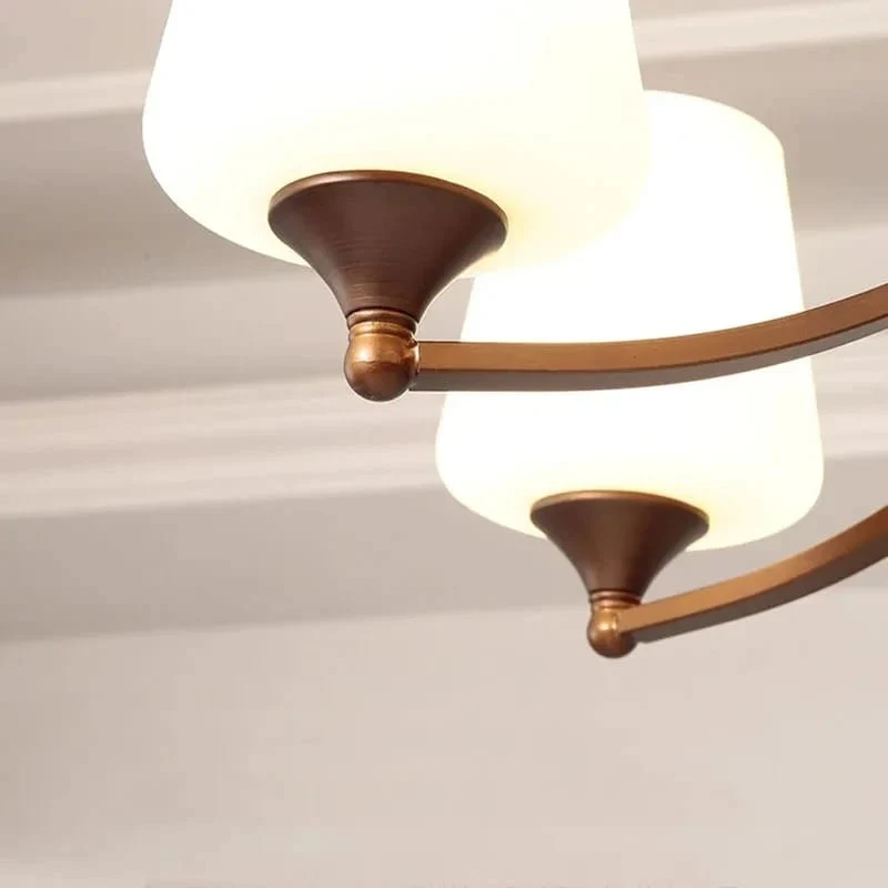 Lustre en bois chandelier LED