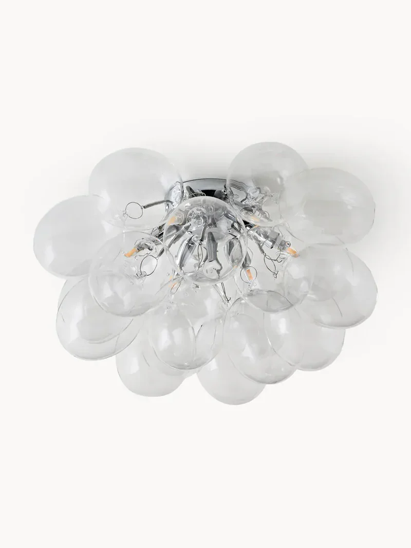Plafonnier verre rose