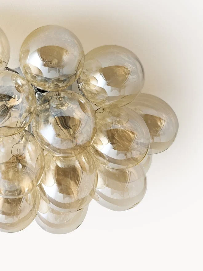 Plafonnier verre rose