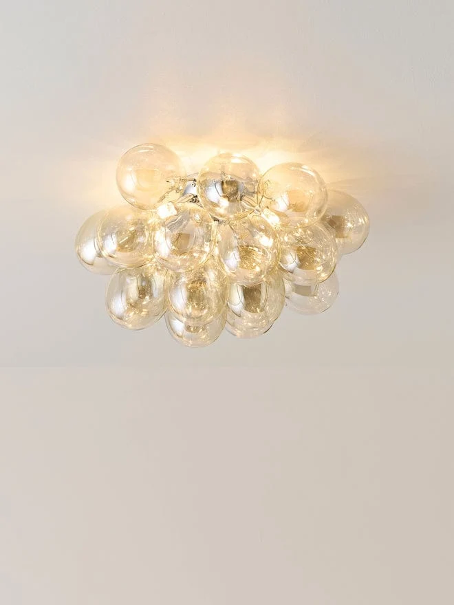 Plafonnier verre rose
