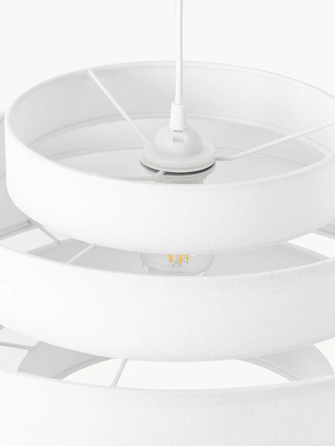 Suspension luminaire blanc tissu
