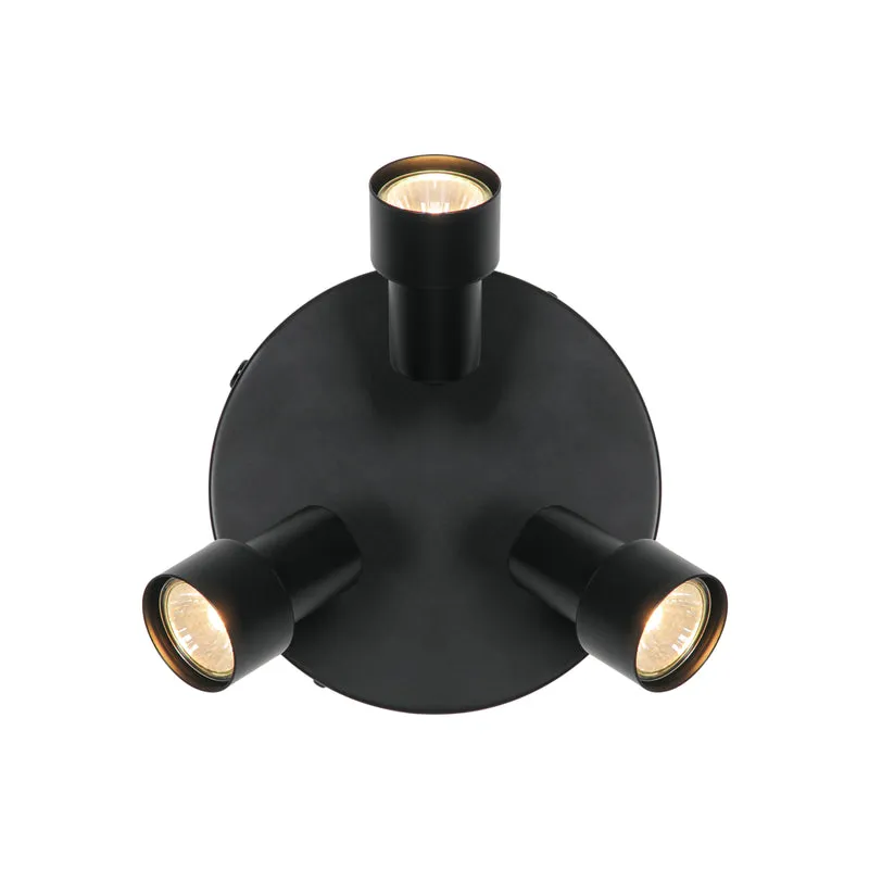 Boston 3-rondel | Loftlampe | Sort
