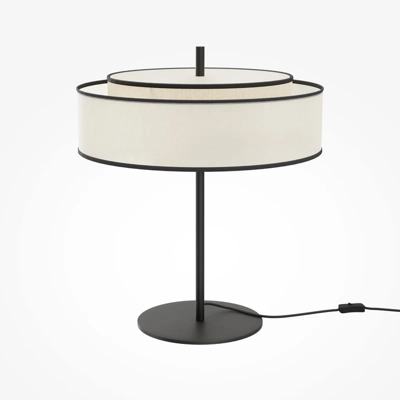 Lampe métal noir Ø33cm moderne à 2 lampes