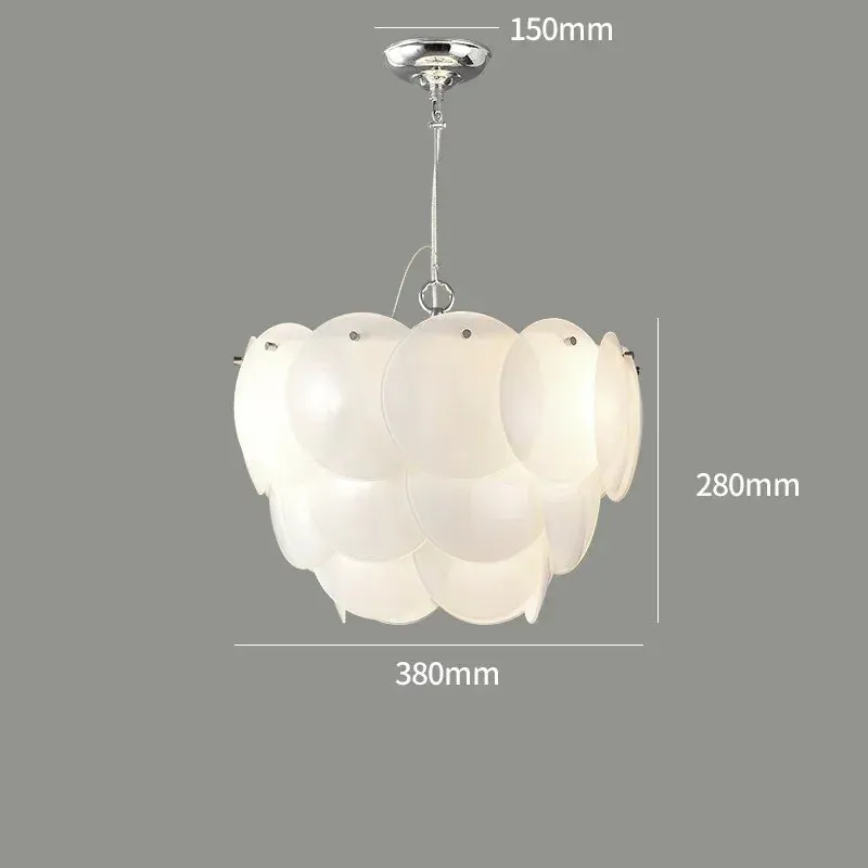 Lustre LED Blanc Moderne en Verre