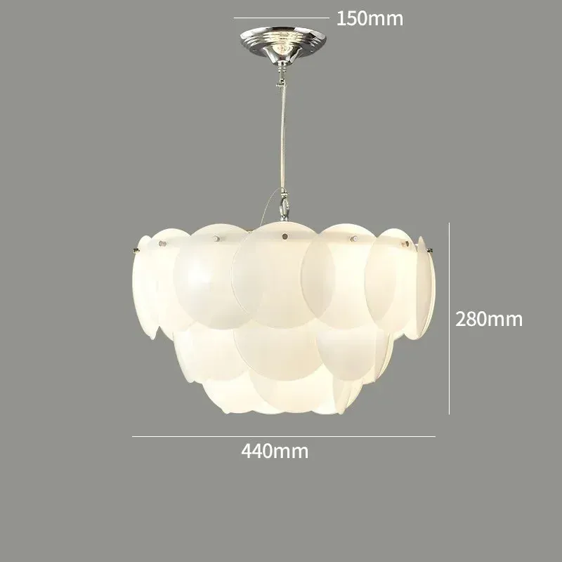 Lustre LED Blanc Moderne en Verre