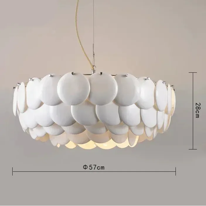 Lustre LED Blanc en Céramique