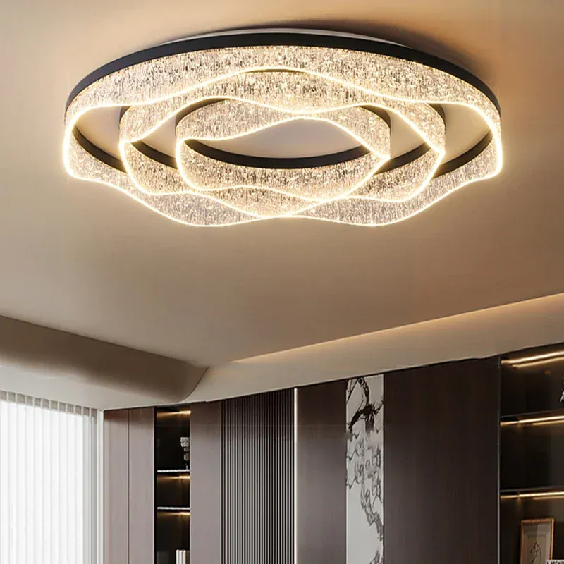 Plafonnier Dimmable Design Noir en Verre