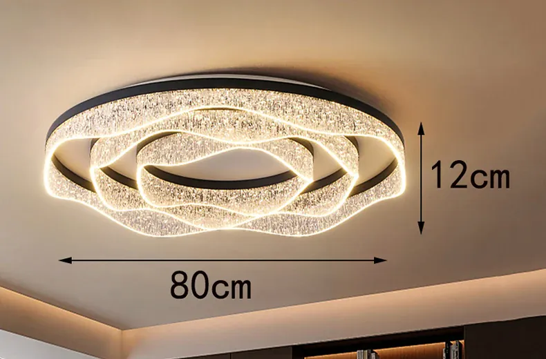 Plafonnier Dimmable Design Noir en Verre