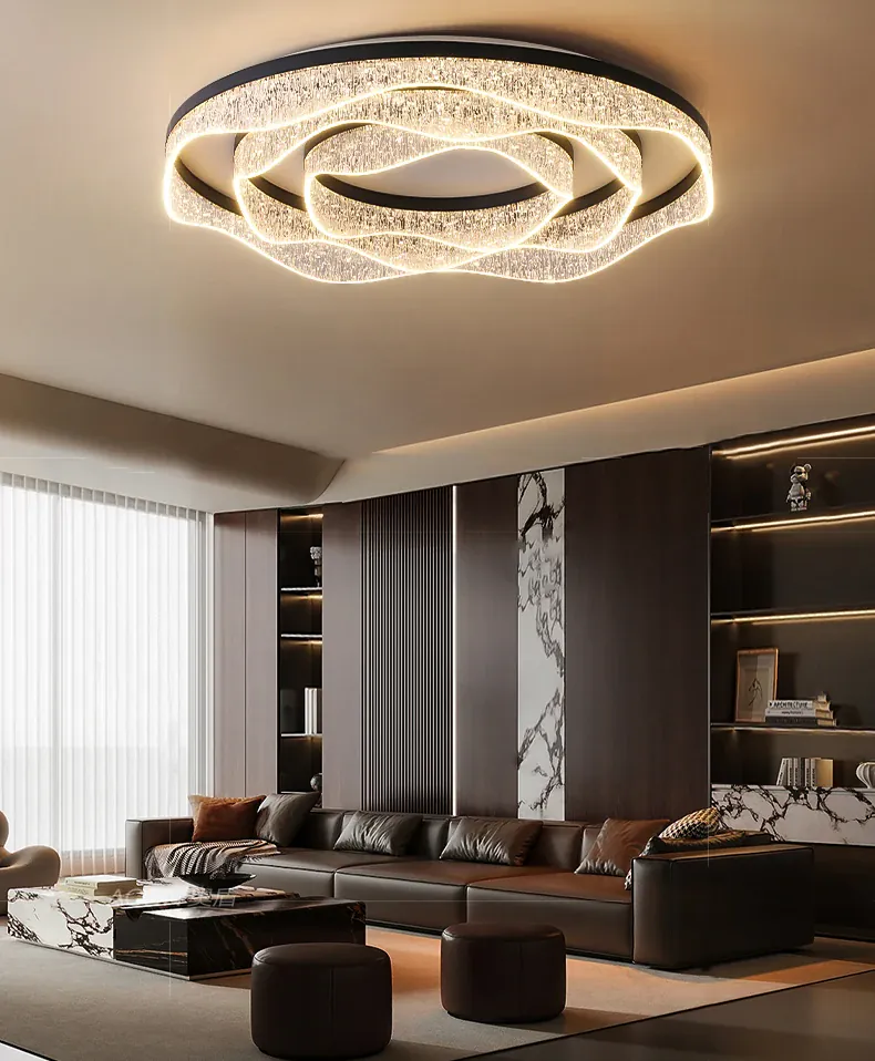 Plafonnier Dimmable Design Noir en Verre