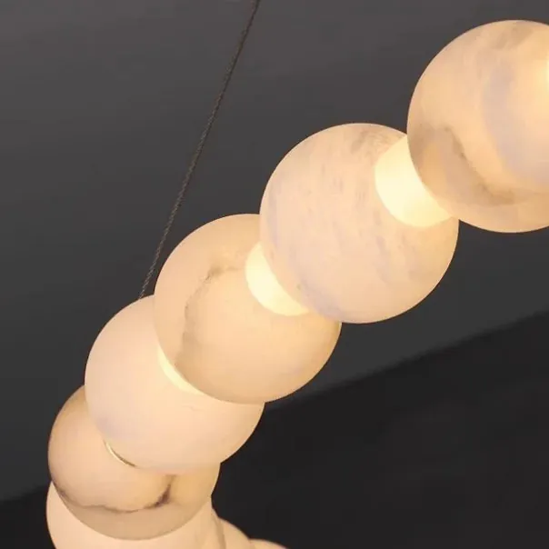 Lustre Suspension Blanc Rond Haut Plafond