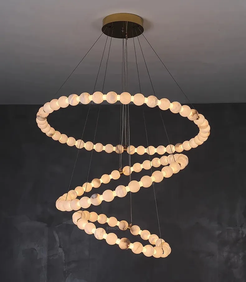 Lustre Suspension Blanc Rond Haut Plafond