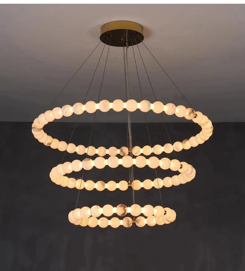 Lustre Suspension Blanc Rond Haut Plafond