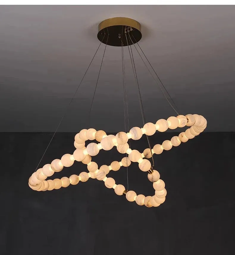 Lustre Suspension Blanc Rond Haut Plafond