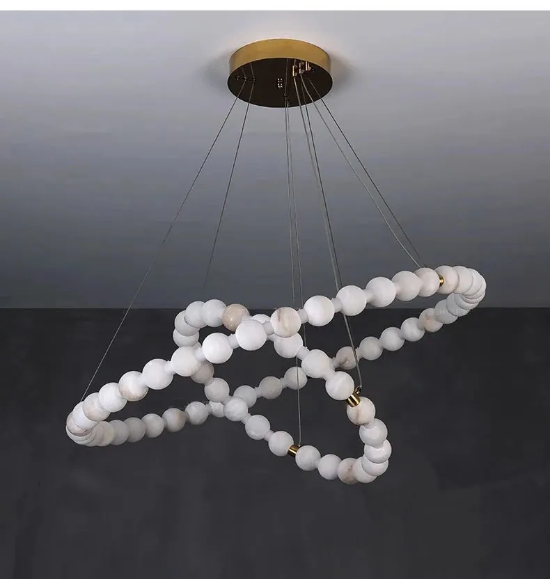 Lustre Suspension Blanc Rond Haut Plafond