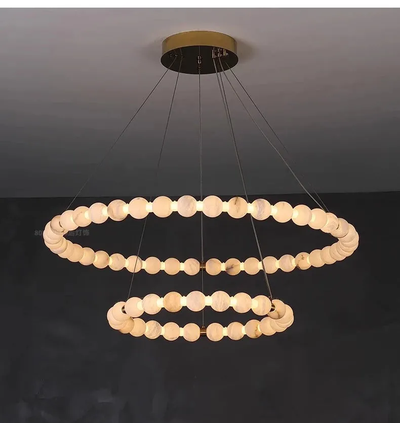 Lustre Suspension Blanc Rond Haut Plafond