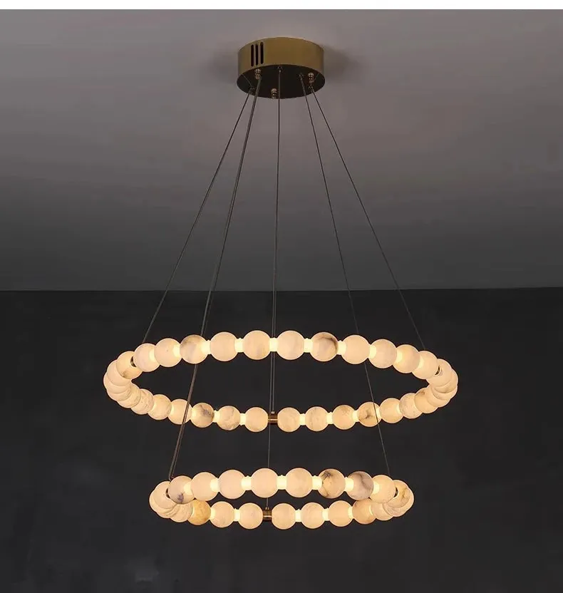 Lustre Suspension Blanc Rond Haut Plafond