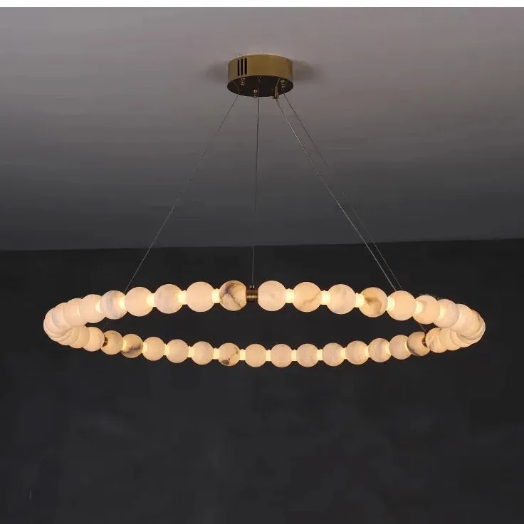 Lustre Suspension Blanc Rond Haut Plafond