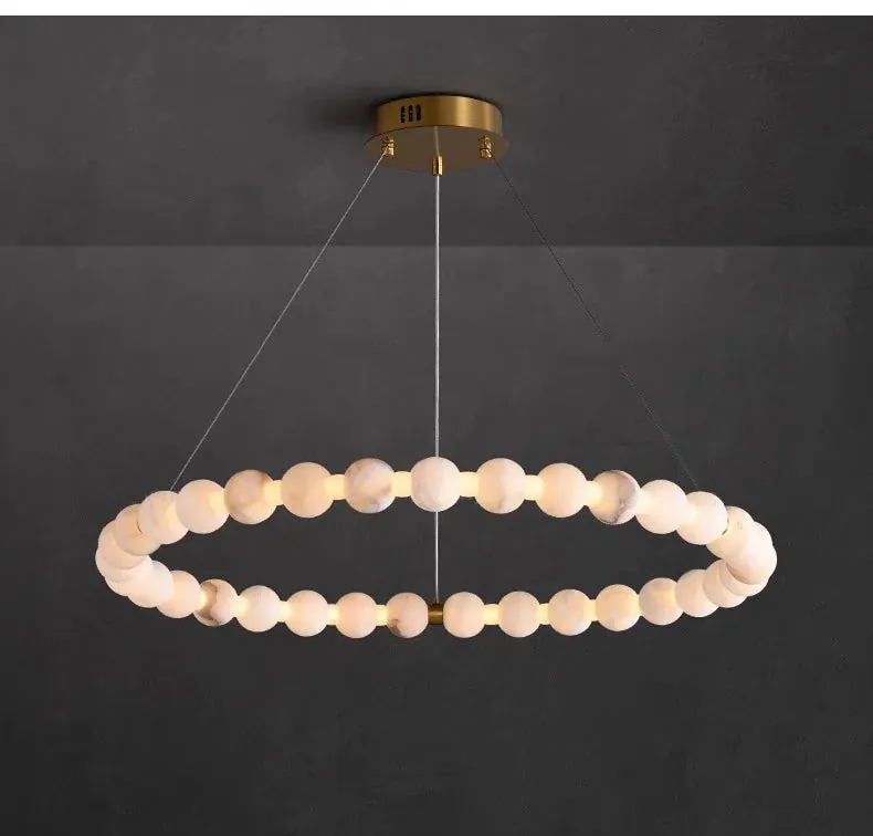Lustre Suspension Blanc Rond Haut Plafond