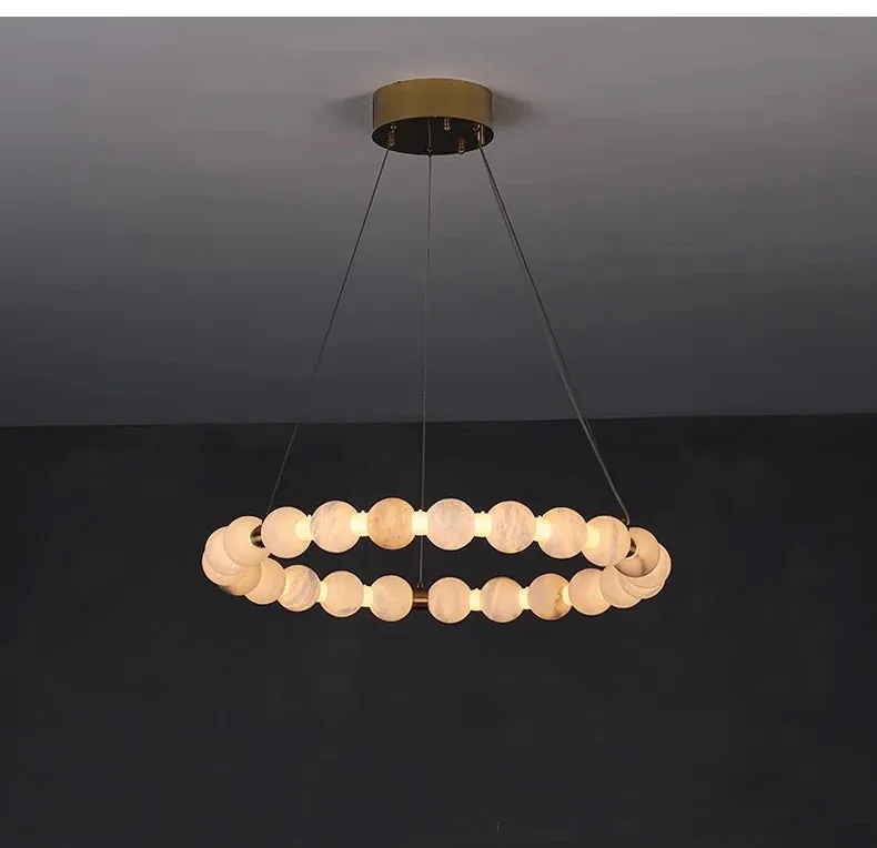 Lustre Suspension Blanc Rond Haut Plafond