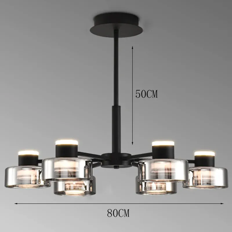 Plafonnier Lustre Noir de Salon