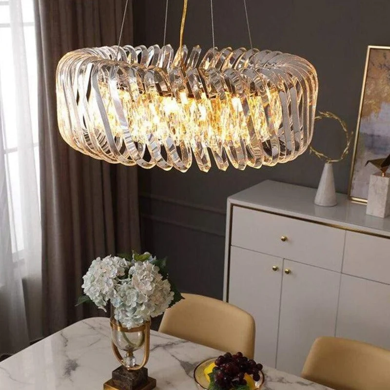 Grand Lustre 120cm en Verre Design