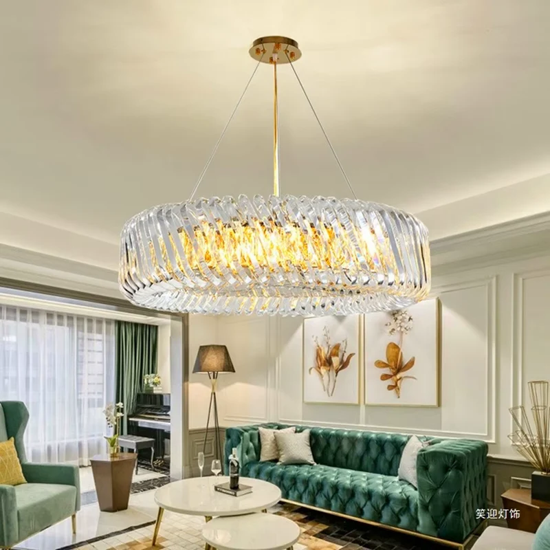 Grand Lustre 120cm en Verre Design