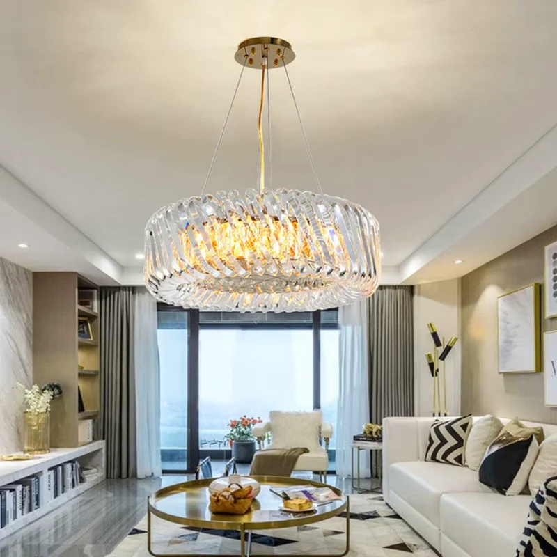 Grand Lustre 120cm en Verre Design